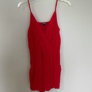 Express red shorts romper. Size S